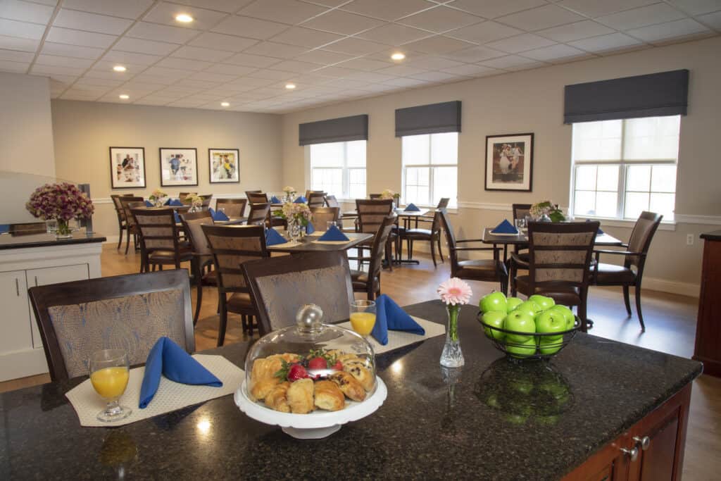 Memory care dining room near Middleboro MA