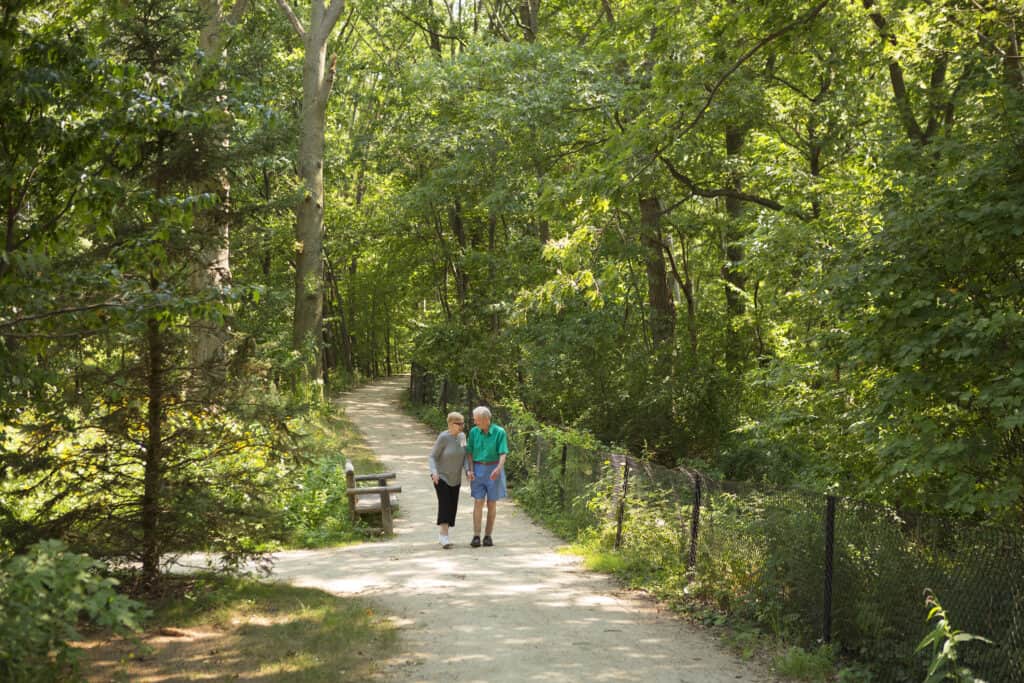 Neville Assisted Living walking path in Cambridge