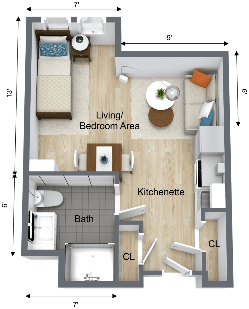 Private Studio Floor Plan Concord Park Senior Living