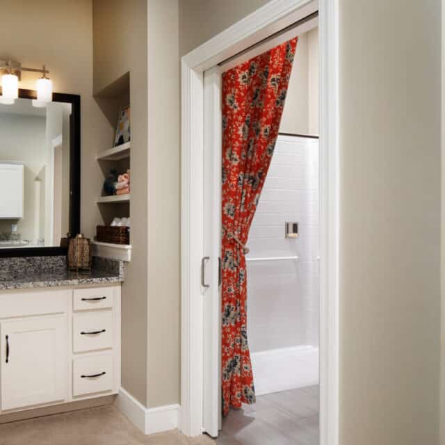 Bathroom and Shower at Ridgefield Station Assisted Living