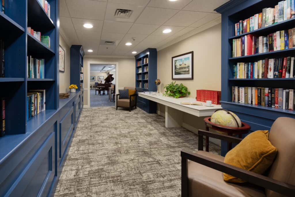 Library at Nashoba Park Assisted Living in Ayer MA