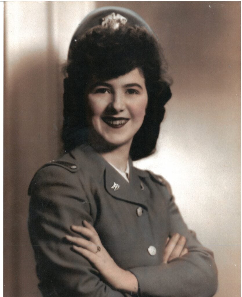 Alice Matheson as a nurse in the service.
