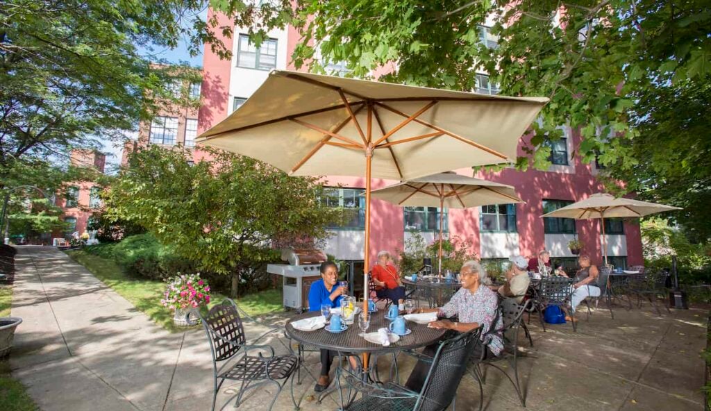 Residents enjoy time outdoors near Quincy, MA.