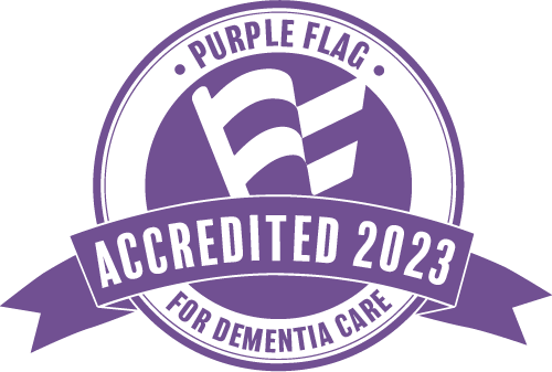 Purple Flag accredited stamp 2023
