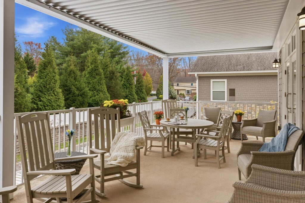 Outdoor deck at SLR Marlboro assisted living