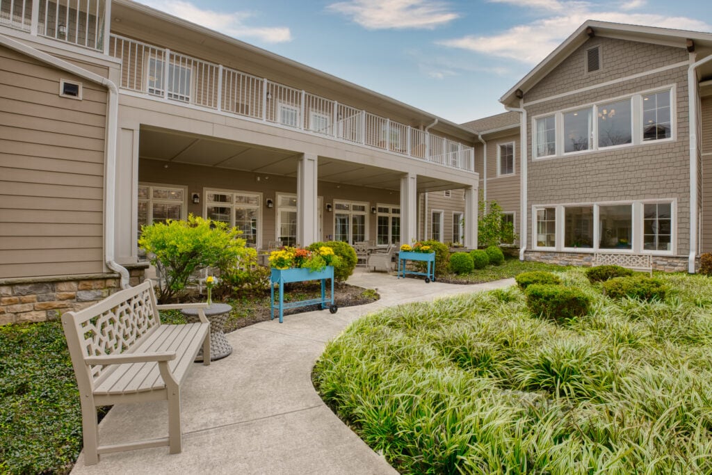 Compass Memory Support care courtyard at SLR Marlboro