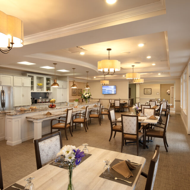 Memory care dining room at SLR Marlboro