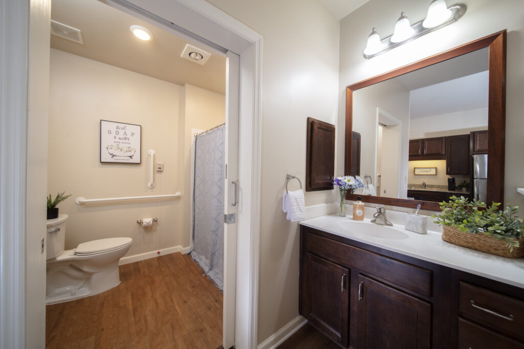A bathroom in SLR Marlboro assisted living