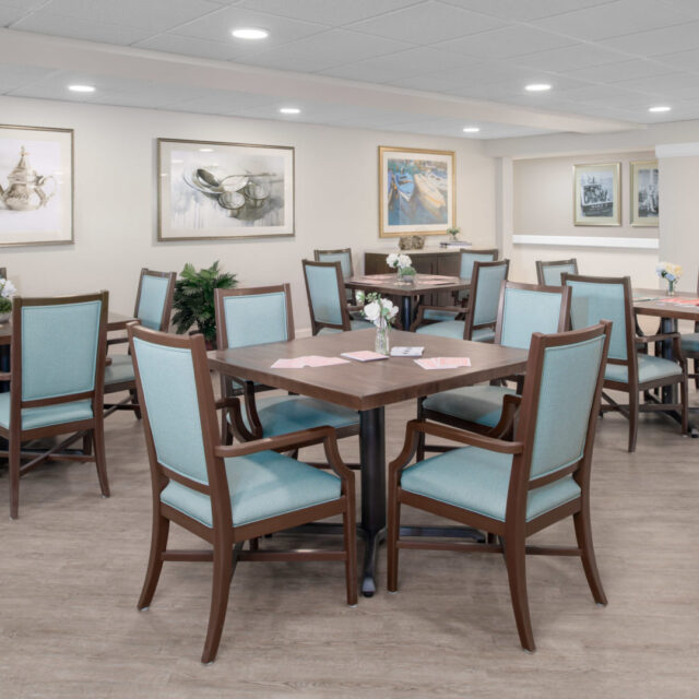 The Anchor Bay Greenwich Assisted Living community room in East Greenwich.