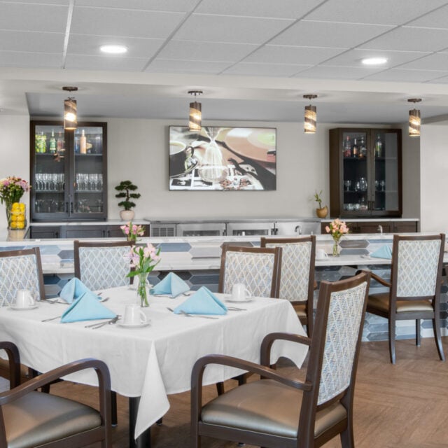 The Anchor Bay Greenwich dining room with a view of the bar area in East Greenwich.