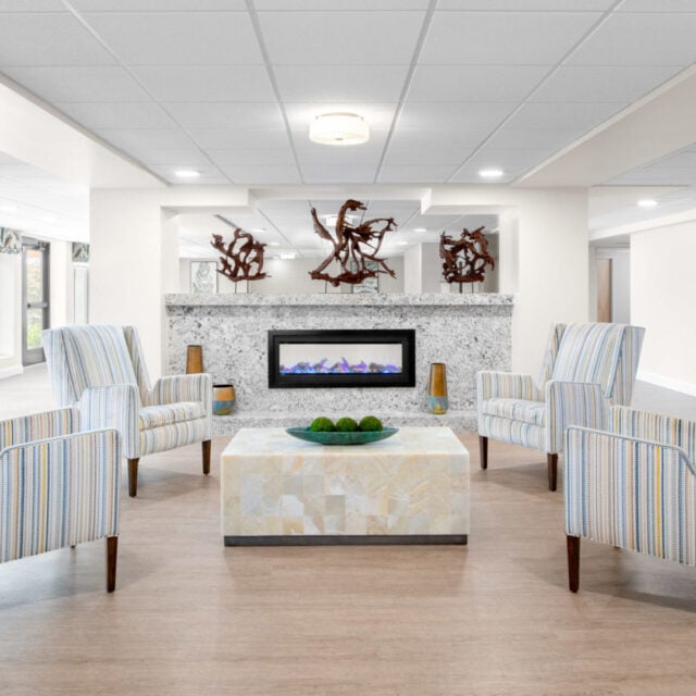 A bright, open sitting area at Anchor Bay Greenwich in East Greenwich.