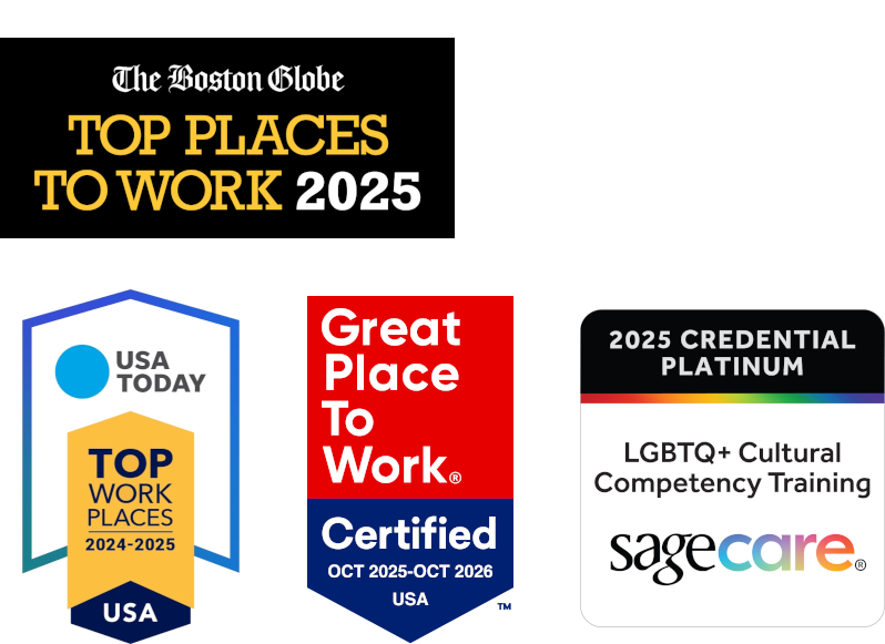 A collage of logos for awards that Senior Living Residences has received