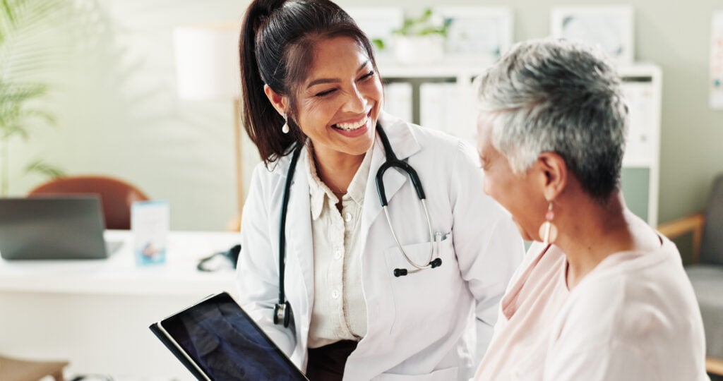 Doctor caring for senior